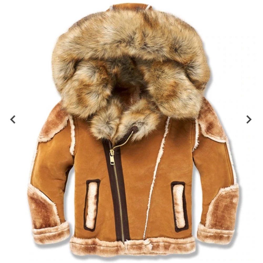 Kids shearling Moto jacket